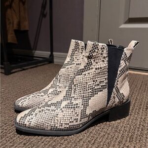 Paolo “Vera” Chelsea Snake Print Ankle Boots